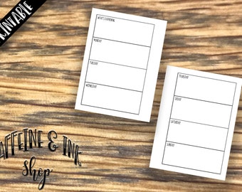 MICRO Happy Planner Horizontal Weekly DRUCKBARE EINLAGE