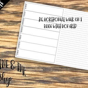 B6 Horizontal Week On 1 Page With Dot Grid PRINTABLE Insert