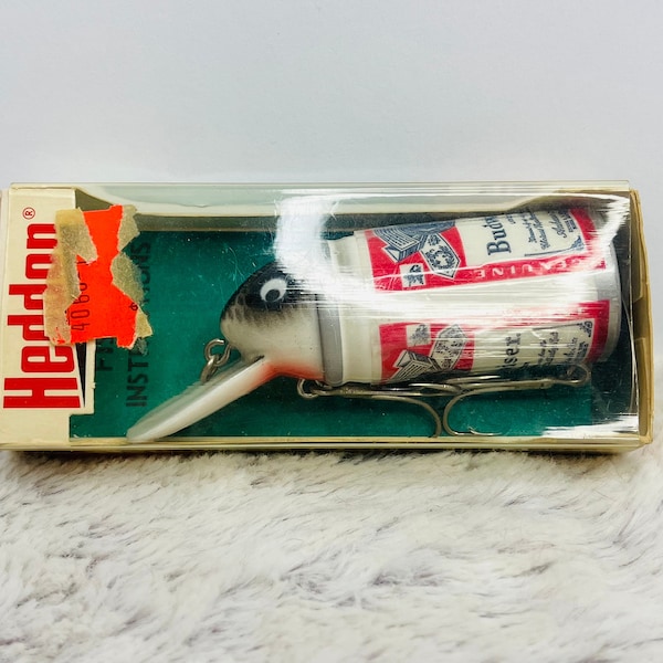 Vintage NIB Heddon Big Bud Fishing Lure Budweiser Can Design In Box New Old Stock