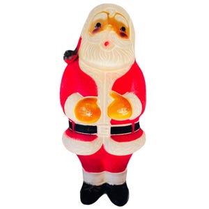 Beco Santa Claus Lighted Blow Mold Vintage Singing Santa Outdoor Yard Ornament Christmas Blow Mold Collector Hard Plastic Tabletop Santa