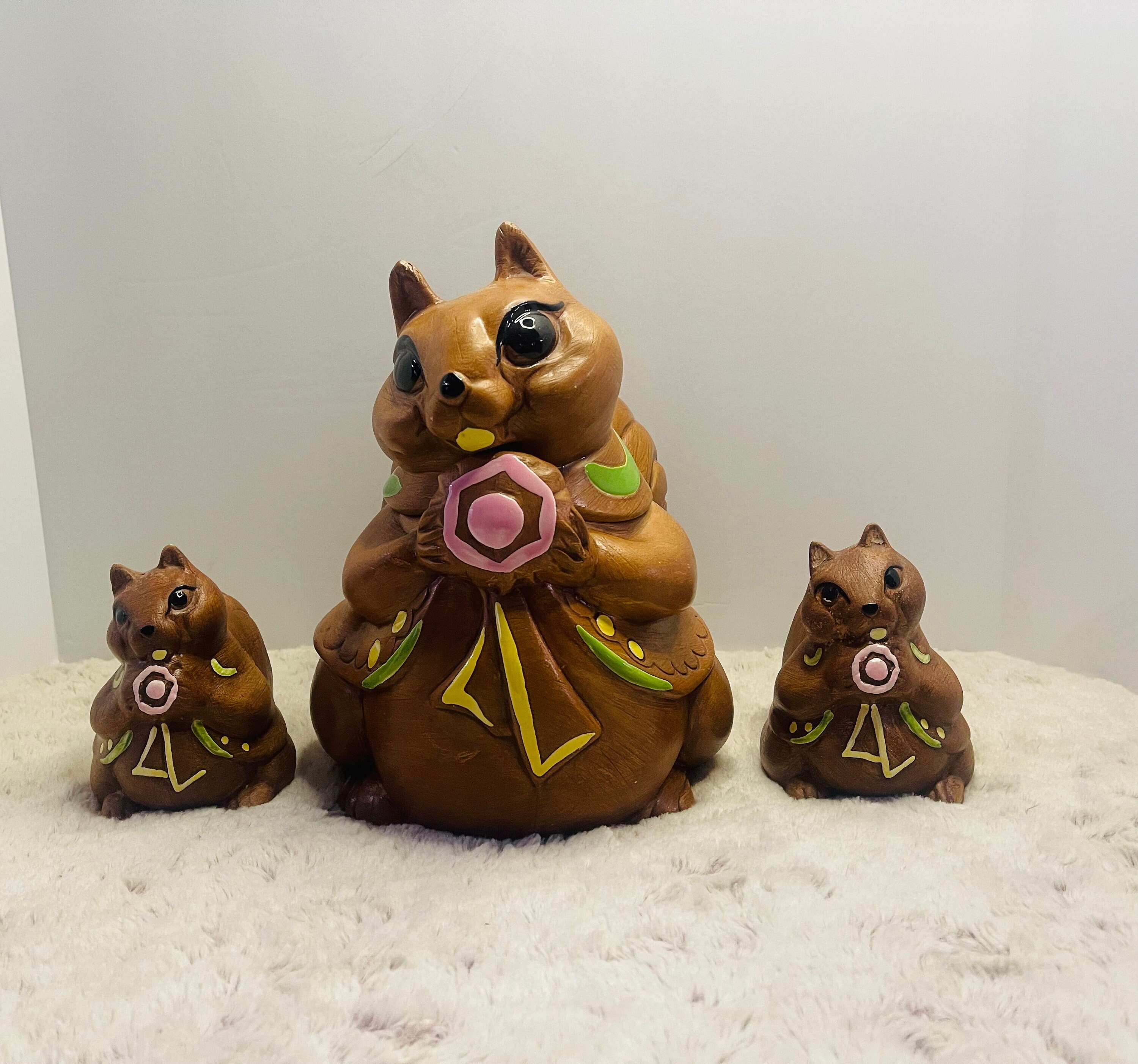 1950's Sierra Vista Squirrels Cookie Jar & Salt/pepper Shakers Set