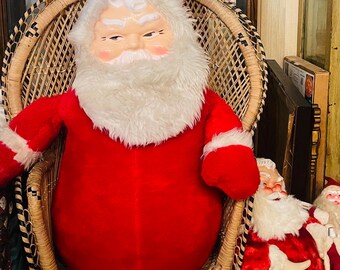 HTF Toy Co Roly Poly Santa Plush Toy Vintage Santa Stuffed