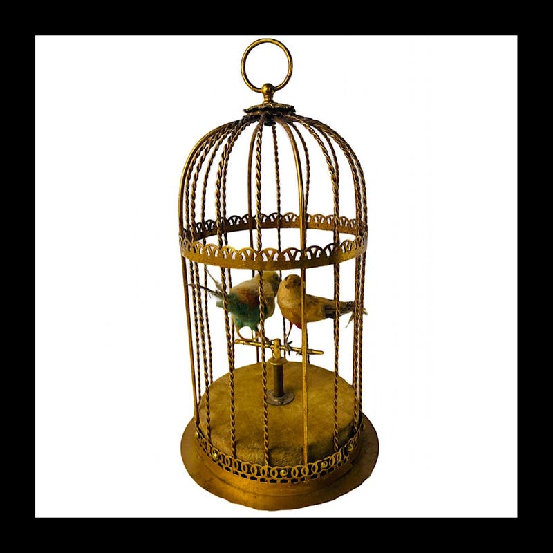 Vintage Bird Singing Box - Etsy