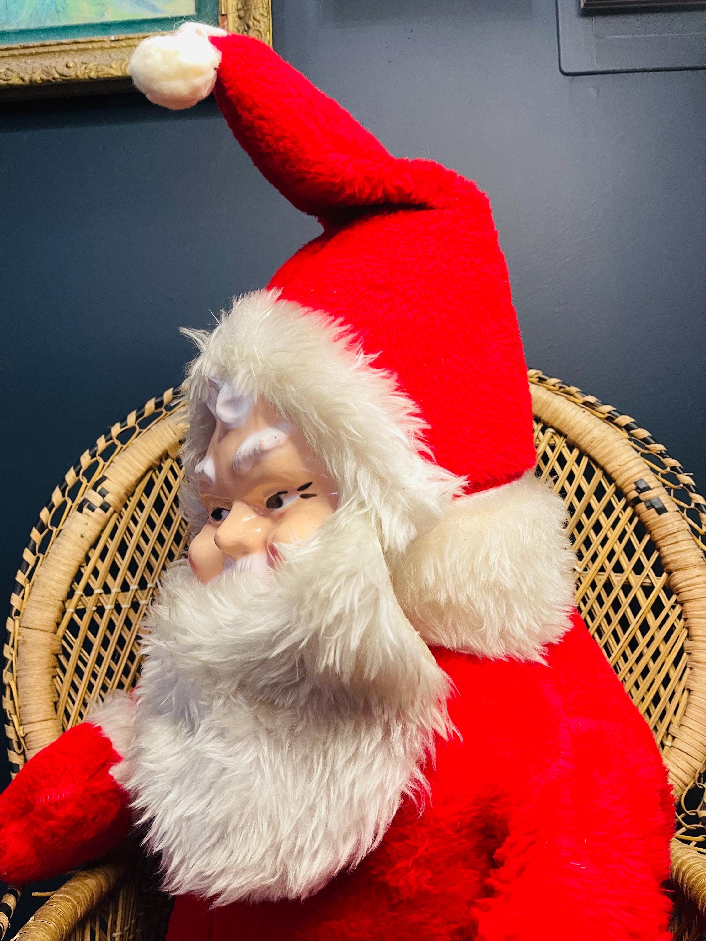 Vintage Roly Poly Santa Plush Toy, Celluloid Face, 1960s - Etsy