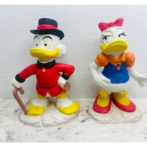 Daisy & Donald Duck Vintage Bisque Large Figurines Disney Mickey Collector
