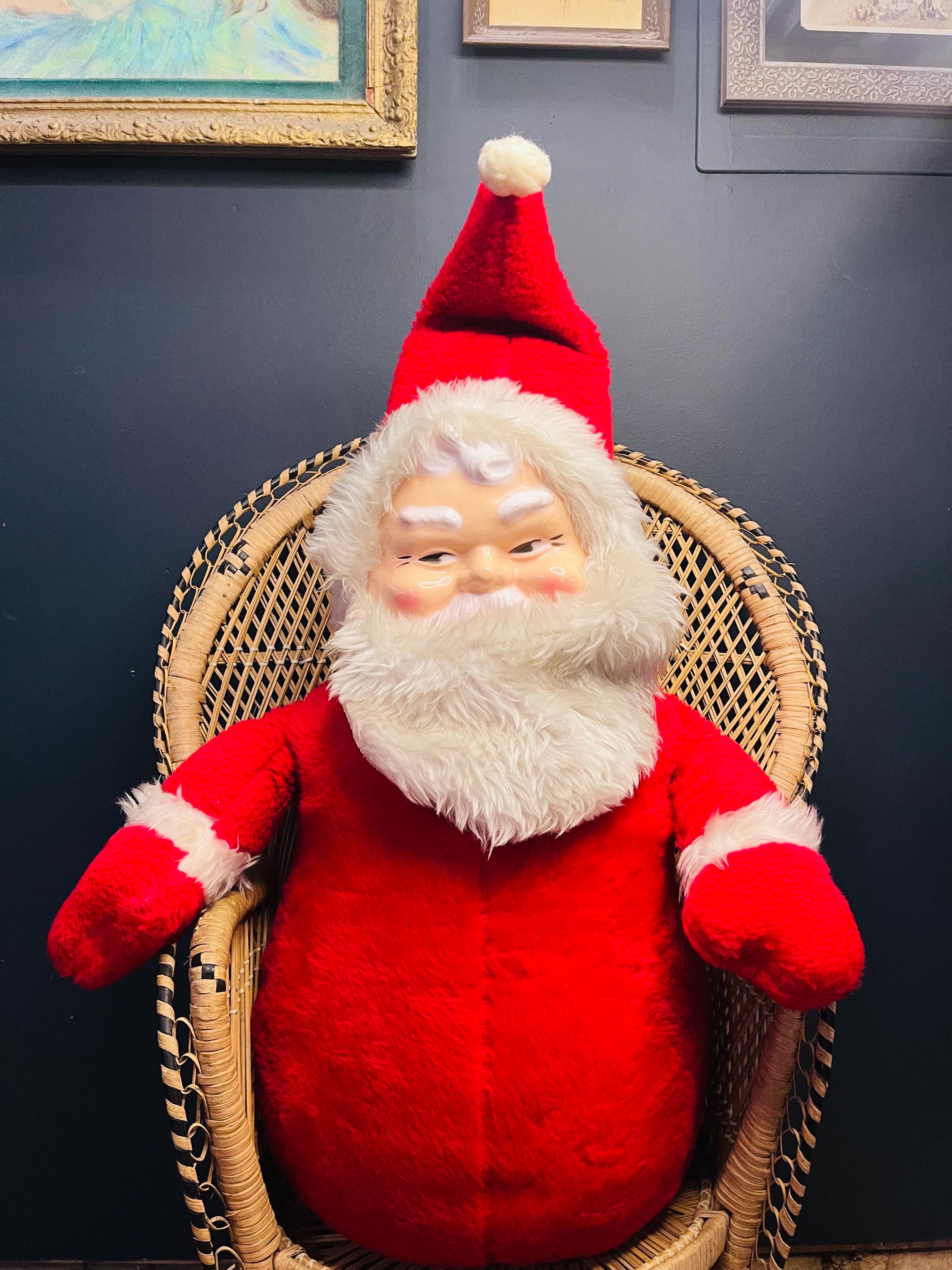 HTF Toy Co Roly Poly Santa Plush Toy Vintage Santa Stuffed