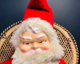 Vintage Roly Poly Santa Plush Toy, Celluloid Face, 1960s - Etsy