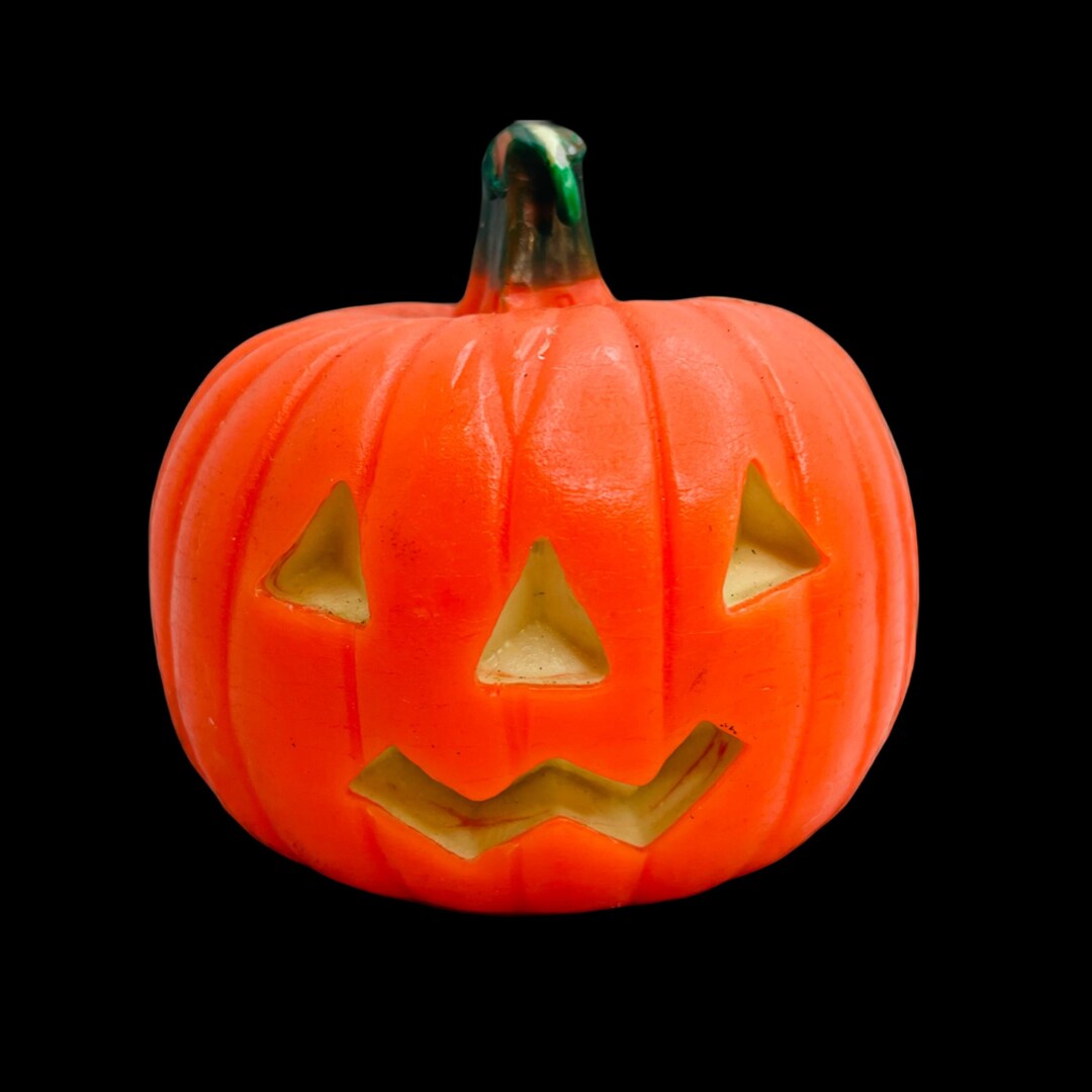 Vintage Halloween Candle Gurley Jack O Lantern Pumpkin Wax Decorative ...