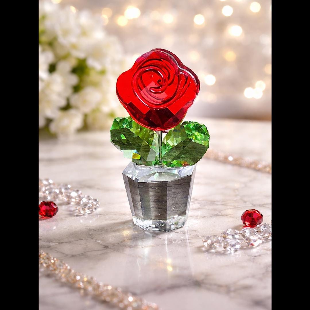 Swarovski Rose Figurine - Etsy