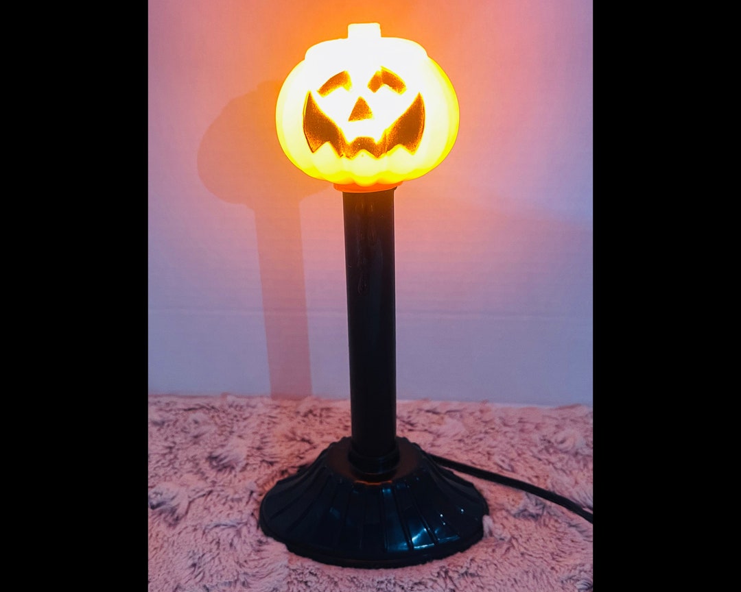 Vintage JOL Halloween Blow Mold Jack O Lantern Candlestick Pumpkin ...