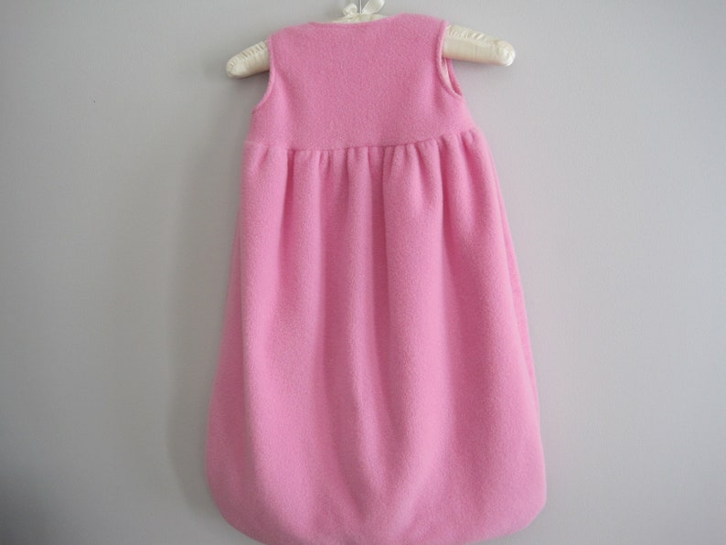 Warm Pink Sleep Sack or Sleeping Bag, Pink Fleece Sleep Sack lined with cotton, Baby Sleeping Bag, Baby Sack image 5
