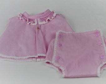 Top y cubierta de pañal para bebé, camisa y pantalones de algodón para bebé, traje de niña rosa, conjunto de bebé de algodón rosa, traje de bebé de verano