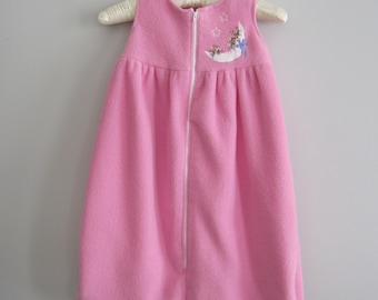 Warm Pink Sleep Sack or Sleeping Bag, Pink Fleece Sleep Sack lined with cotton, Baby Sleeping Bag, Baby Sack
