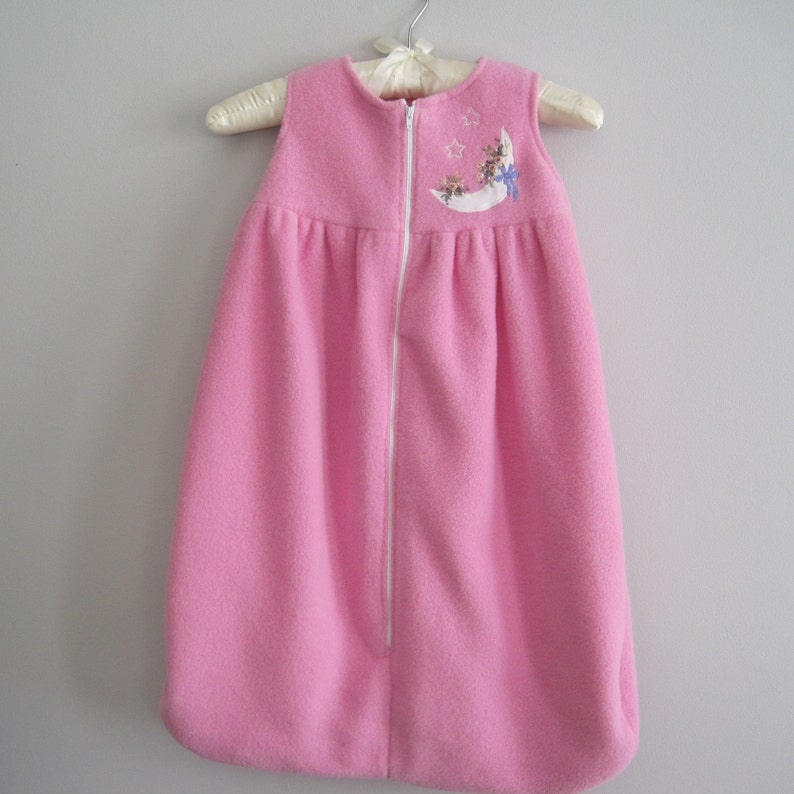 Warm Pink Sleep Sack or Sleeping Bag, Pink Fleece Sleep Sack lined with cotton, Baby Sleeping Bag, Baby Sack image 1