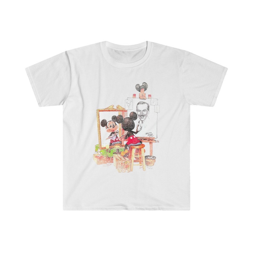 Vintage Mickey Mouse Painting Walt Disney Retro Unisex Softstyle Shirt -  Etsy