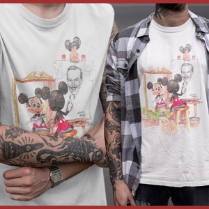 Vintage Mickey Mouse Painting Walt Disney Retro | Unisex Softstyle Shirt