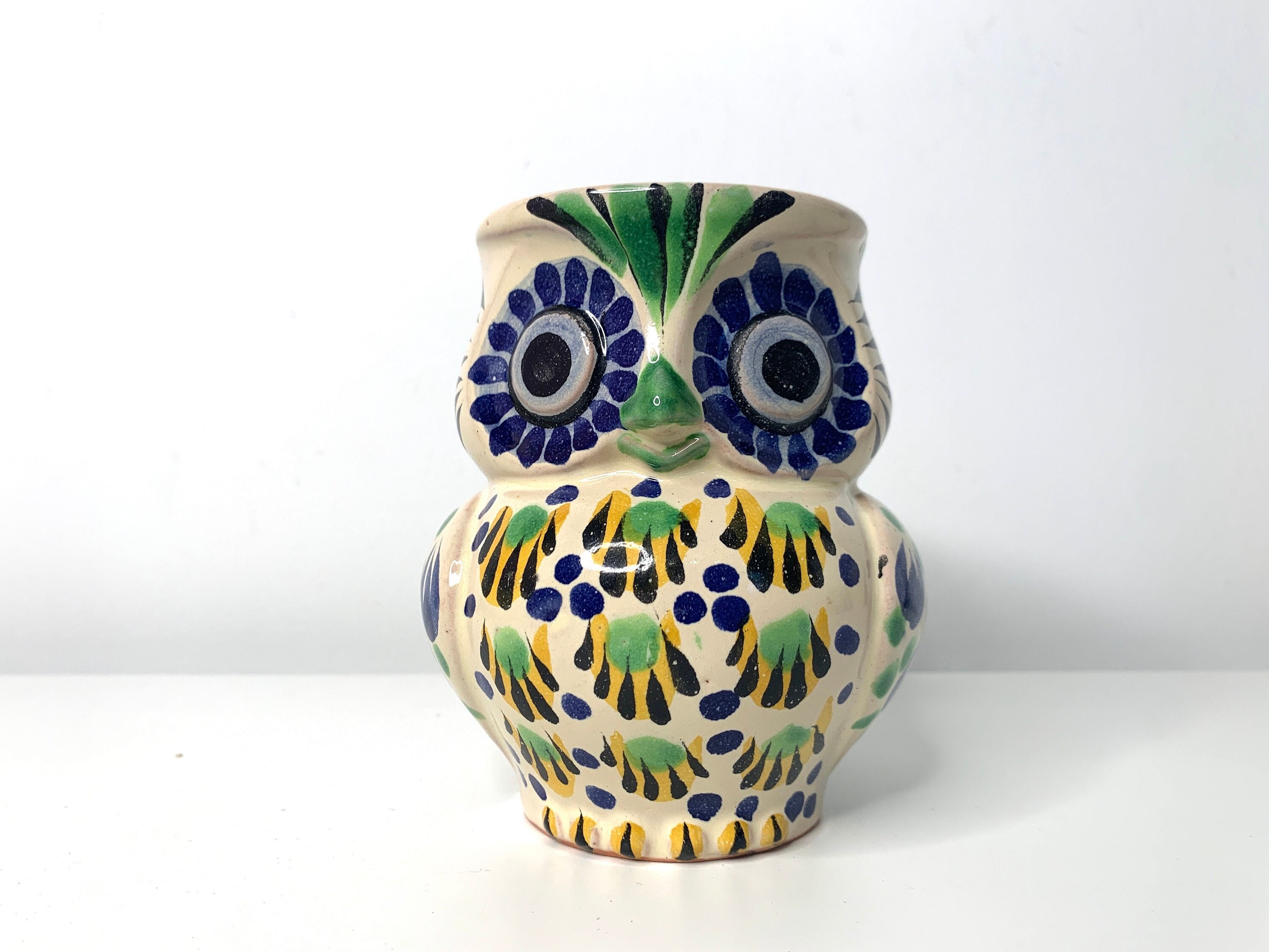 Super Cutie Mexican Tonala Handpainted Owl Mug