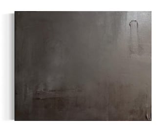 Svart abstrakt målning 16x20, original texturerad akrylkonst, matt svart väggdekor, modern minimalistisk konst, monokrom konst