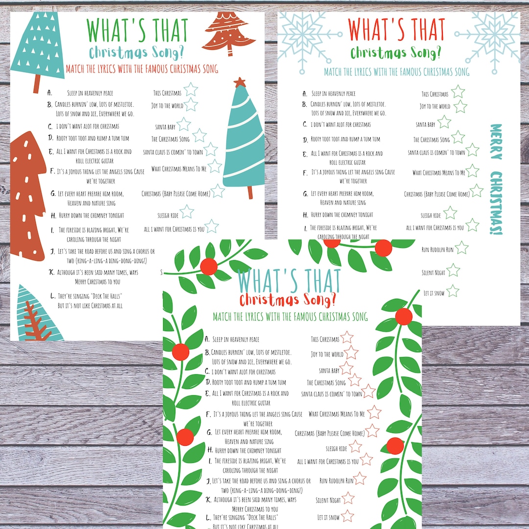 Can You Name These Christmas Songs Picture Game 