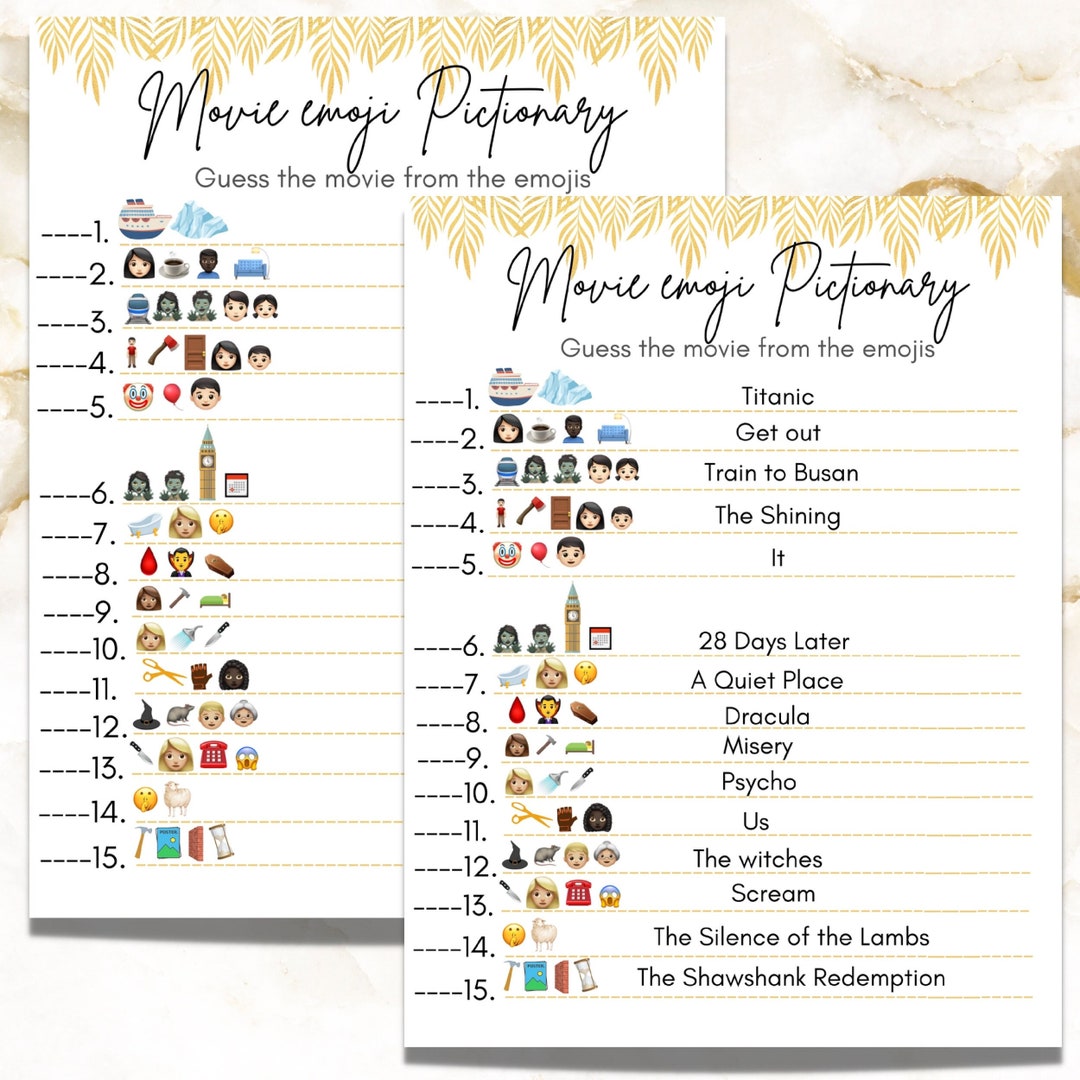 Movie Emoji Pictionary,movie Emoji Guessing Game, Film Emoji Pictionary
