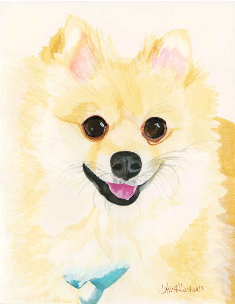 Custom pet portrait in watercolor, painting from photo, dog portraits, dog painting, Dog Art, Cat Art, Pet Loss Rainbow Bridge Memorial image 5