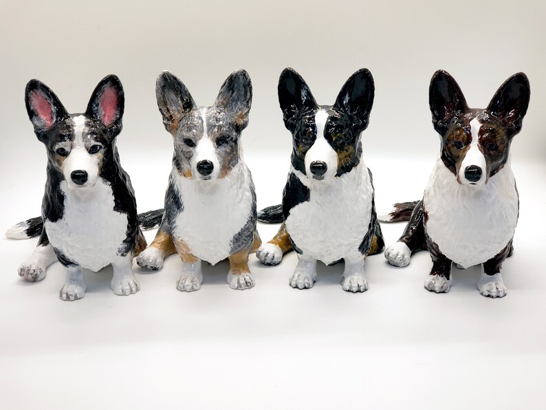 Custom Corgi Statue, Cardigan Welsh Corgi Gifts for Women, Corgi Desk Accessories, Corgi Dad Corgi Mom Corgi Decor, Corgi Figure, Cute Corgi image 5