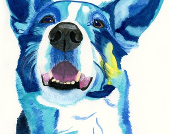 Cardigan Corgi personalized rainbow dog print, dog gift, personalized dog print, rainbow bridge, Dog memorial print, memory dog loss gift