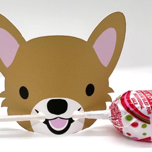 Lollipop holder, Corgi Birthday Party, Card Sets, Gift Tags, Party Favors for School, Card Kits for Kids, Corgi Party Favor, Candy Holder image 9