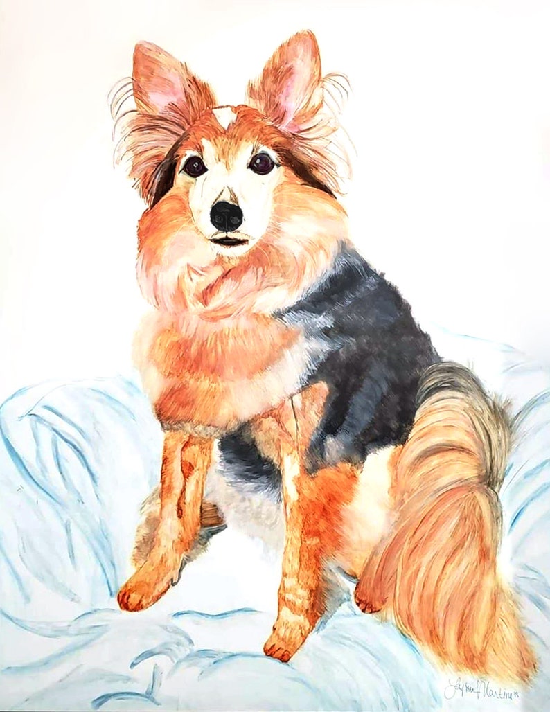 Custom pet portrait in watercolor, painting from photo, dog portraits, dog painting, Dog Art, Cat Art, Pet Loss Rainbow Bridge Memorial image 9