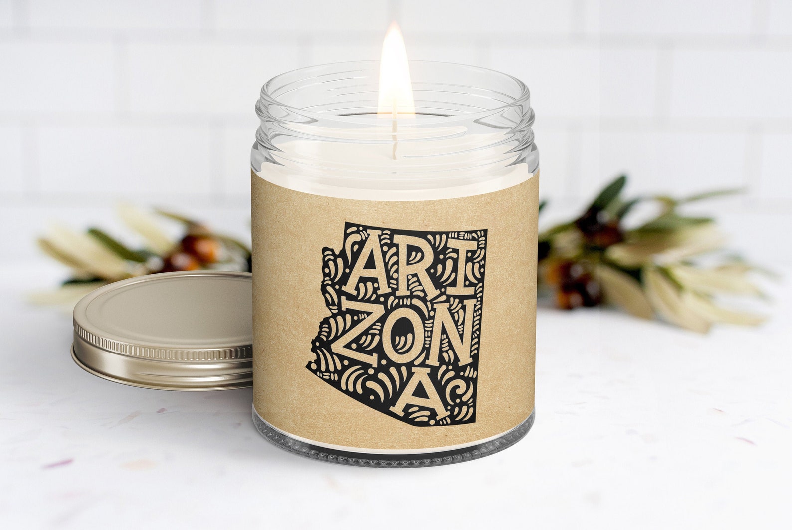 Arizona Personalized Scented Soy Candle Homesick Gift Etsy