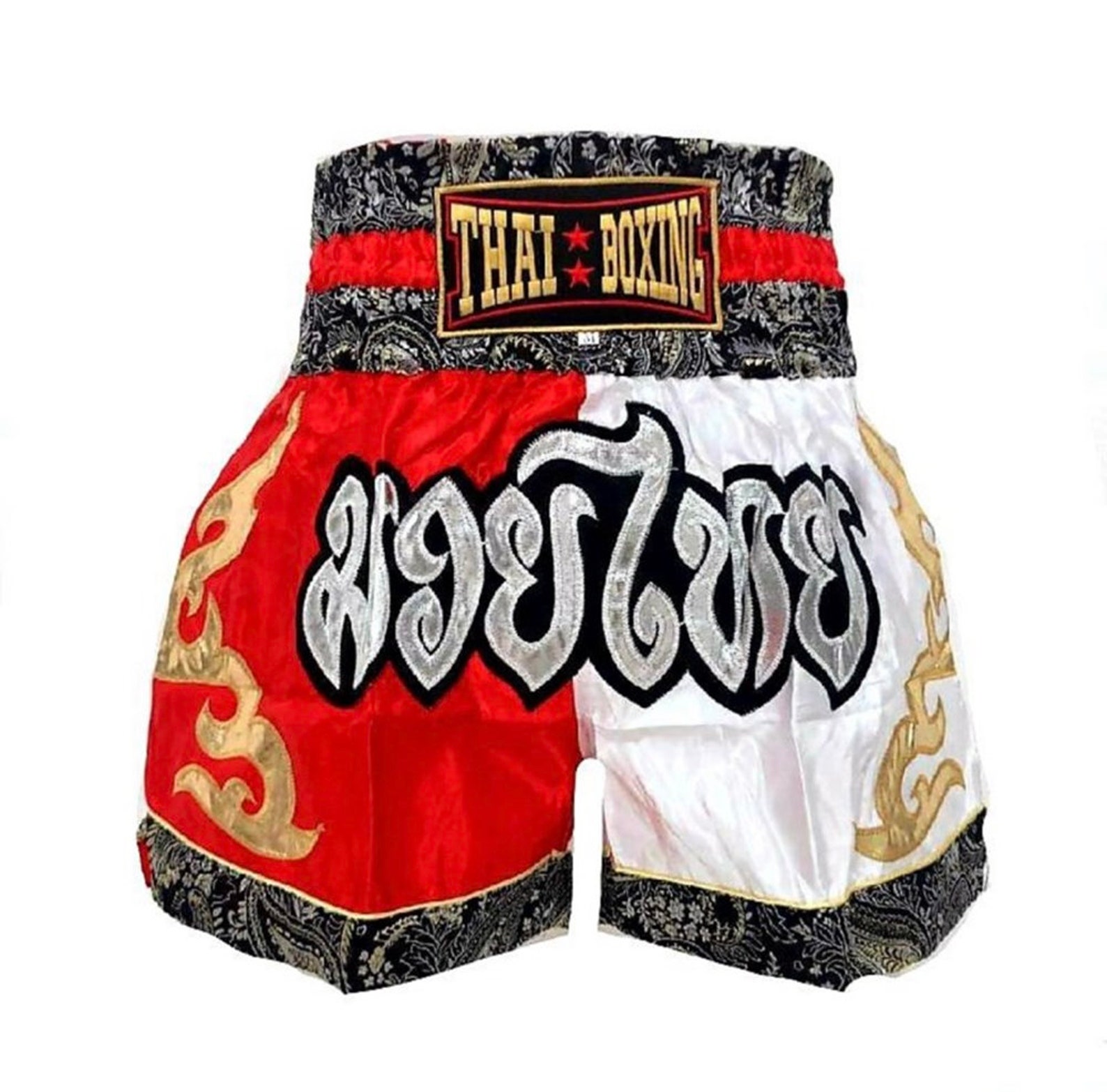 Muay Thai Boxing Shorts for Baby Red & Black With Gold Thai Etsy