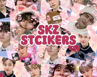 Pegatinas de Stray Kids SKZ | Tarjetas fotográficas intercambiables | Pegatinas gratis | Pegatinas troqueladas | Embalaje | Pegatinas Kpop | Pegatinas divertidas