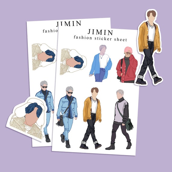 BTS Jimin Airport Fashion Matte Vinyl Stickers Journaling 