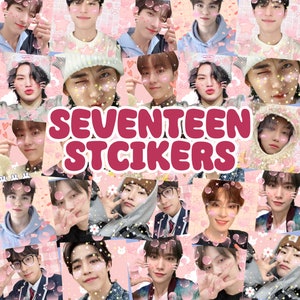 Diciassette adesivi SVT l Trading di cartoline fotografiche Adesivi gratuiti / Adesivi fustellati / Packaging Adesivi Kpop / Adesivi divertenti
