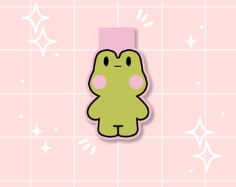 Kawaii Frog Magnetic Bookmark | Fun Bookmark | Book Accessories | Page Marker