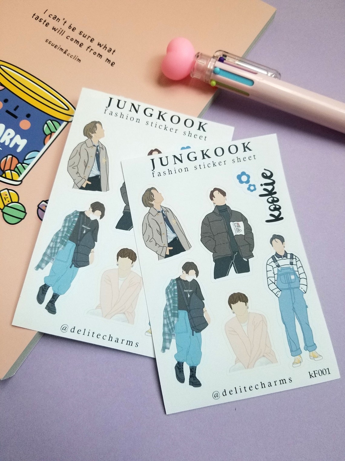 BTS Jungkook Sticker Sheet | Etsy