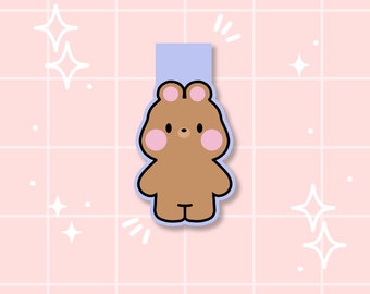 Segnalibro magnetico a forma di orso kawaii / Segnalibro divertente / Accessori per libri / Segnapagina