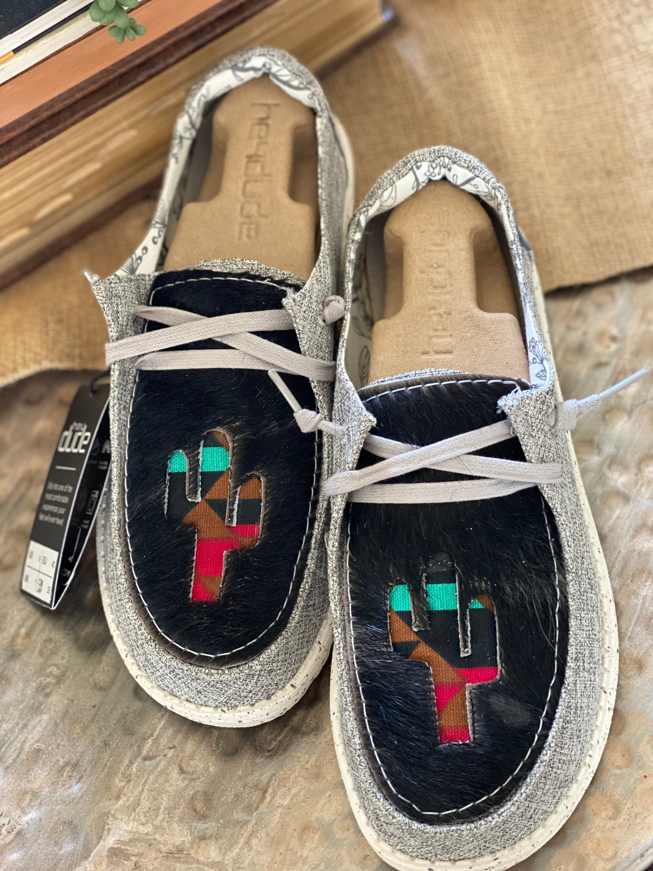 Preorder Cactus Inlay Hey Dudes Cow Hide Hey Dudes Cactus | Etsy