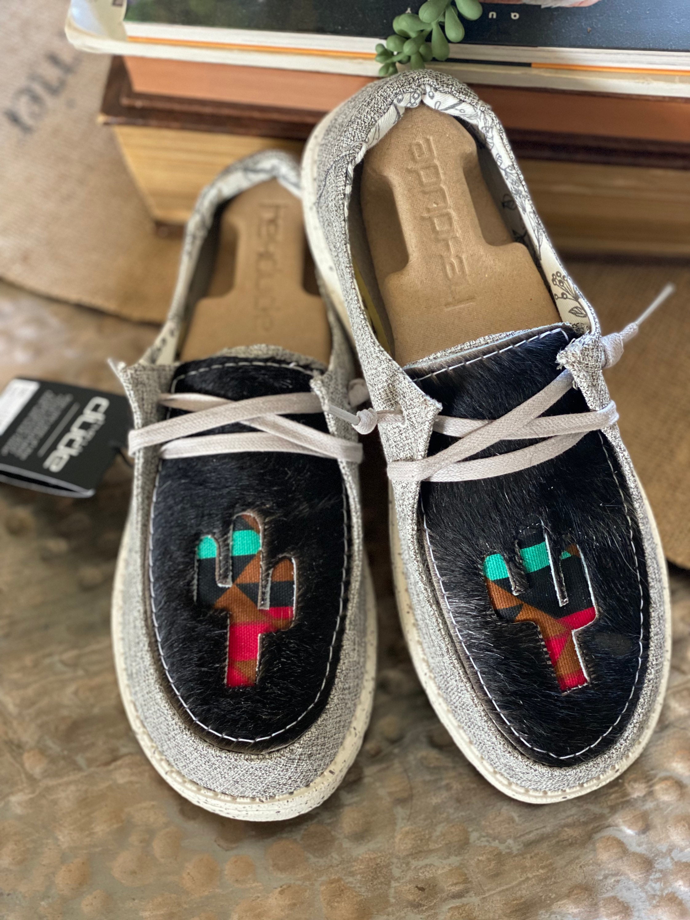 Preorder Cactus Inlay Hey Dudes Cow Hide Hey Dudes Cactus | Etsy