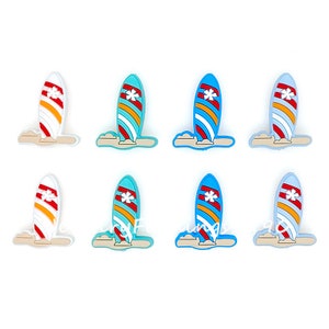 Surfing Board Shaped Silicone Beads DIY Pen Bracelet Keychain Lanyards Making, Silicone Focal Beads, Soft Loose Beads