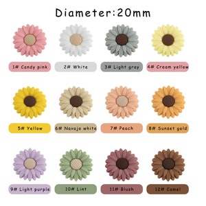 20/30mm Mini Daisy Silicone Beads, Sunflower Silicone Loose Beads, DIY Necklace Bracelet Jewelry Making, Craft Supplies Accessories image 3