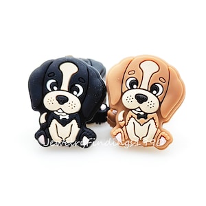 Dog Silicone Beads, Loose Beads, Silicone Bead, Craft Supplies Beads, DIY Jewelry Keychain Necklace Lanyard, 24*29mm Mini Silicone Bead