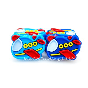 Perline in silicone per aeroplani 22*28 mm, mini perline per aeroplani, perline in silicone sciolte, creazione di gioielli portachiavi con perline in silicone, accessori per perline all'ingrosso