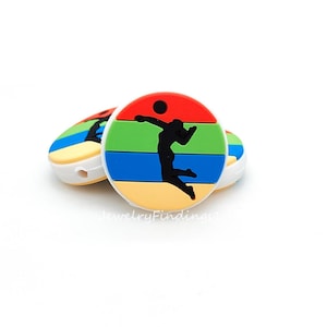 Volleyball Focal Beads,Loose Beads Bulk,DIY Keychain Beads,Coin Beads,Pen Beads