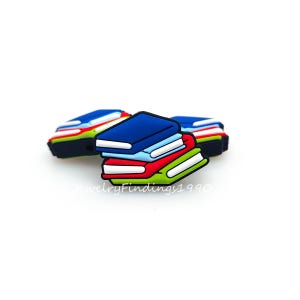 Stacked Book Silicone Focal Beads,Bulk Silicone Beads,Pen Beads,DIY Keychain,Focal Beads