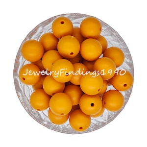 Wax Honey Yellow Silicone Beads, Round Silicone Beads, Loose Beads DIY Bracelets Jewelry Making, Silicone Beads Bulk for Necklaces, - #97