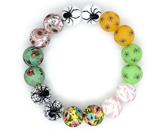 15mm Silicone Beads,Round Beads,Print Beads,Loose Beads,Charm Jewelry Beads