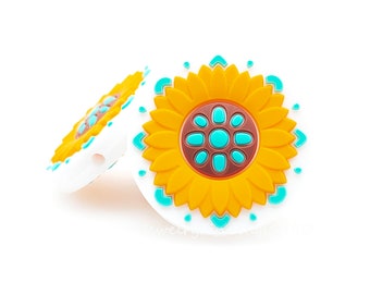 Sunflower Beads,Western Sunflower Focal Beads,Bulk Silicone Beads