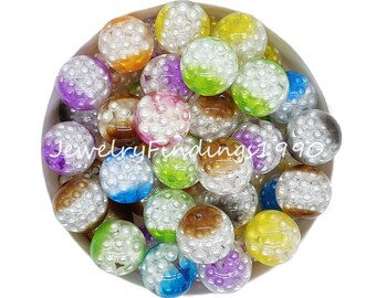 20mm Beads, Faux Pearl Bubblegum Beads, Gumball Acrylic Beads, Chunky Beads