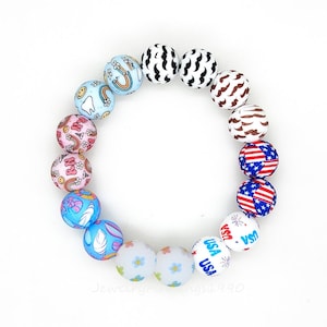 15mm Print Beads,Round Silicone Beads,Bulk Beads,Silicone Beads,Pearl Beads